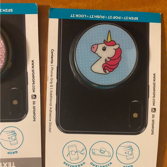 Spinpop phone grip, kickstand, organizer set of 3 - Picture 3 of 4